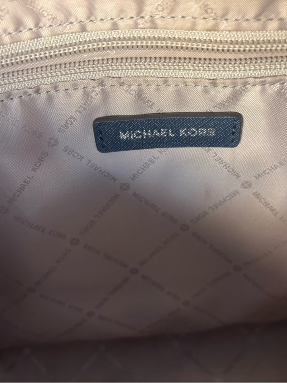 Michael Kors Navy Saffiano Tote with MK Charm - Picture 6 of 11